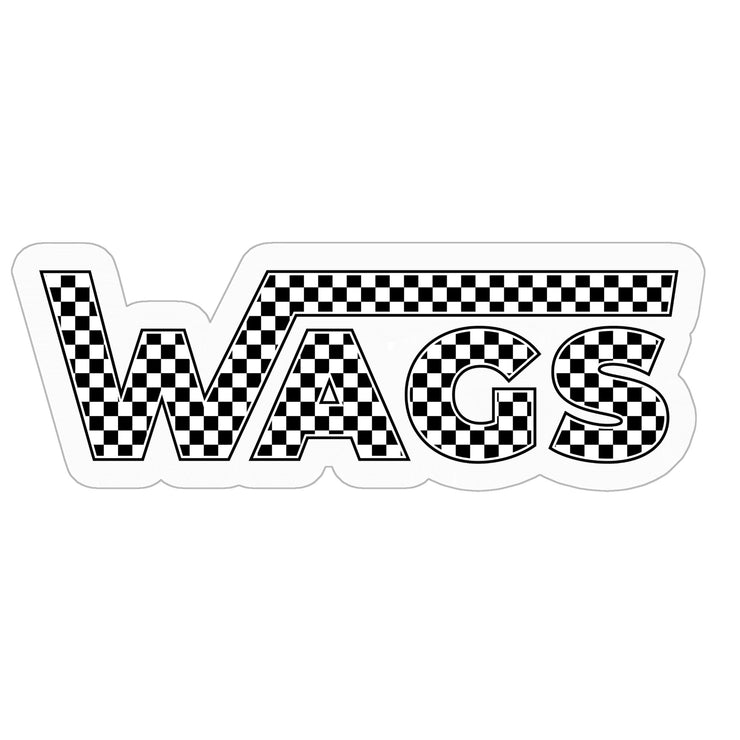 wags checkered flag kiss cut sticker