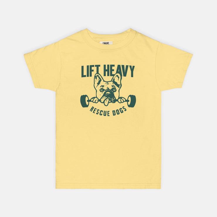lift heavy frenchie youth tee