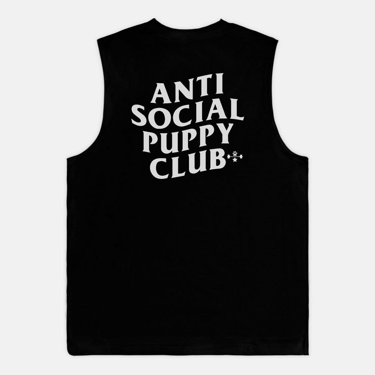 anti social puppy club muscle tank