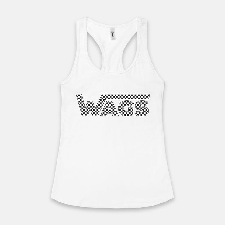 wags checkered flag racerback tank