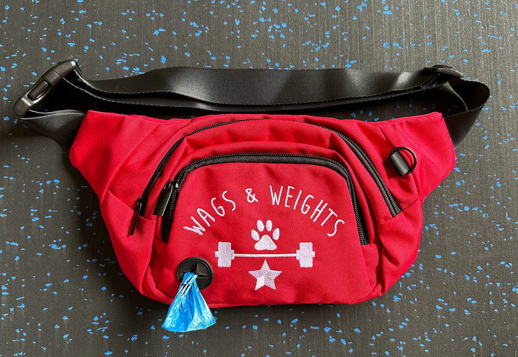 wags adventure fanny pack (blue or red)